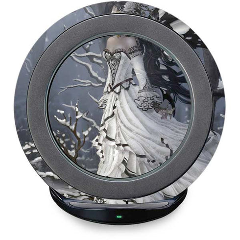 Fairy with Owl in Snow by Nene Thomas Fast Charge Wireless Charging Stand Skin
